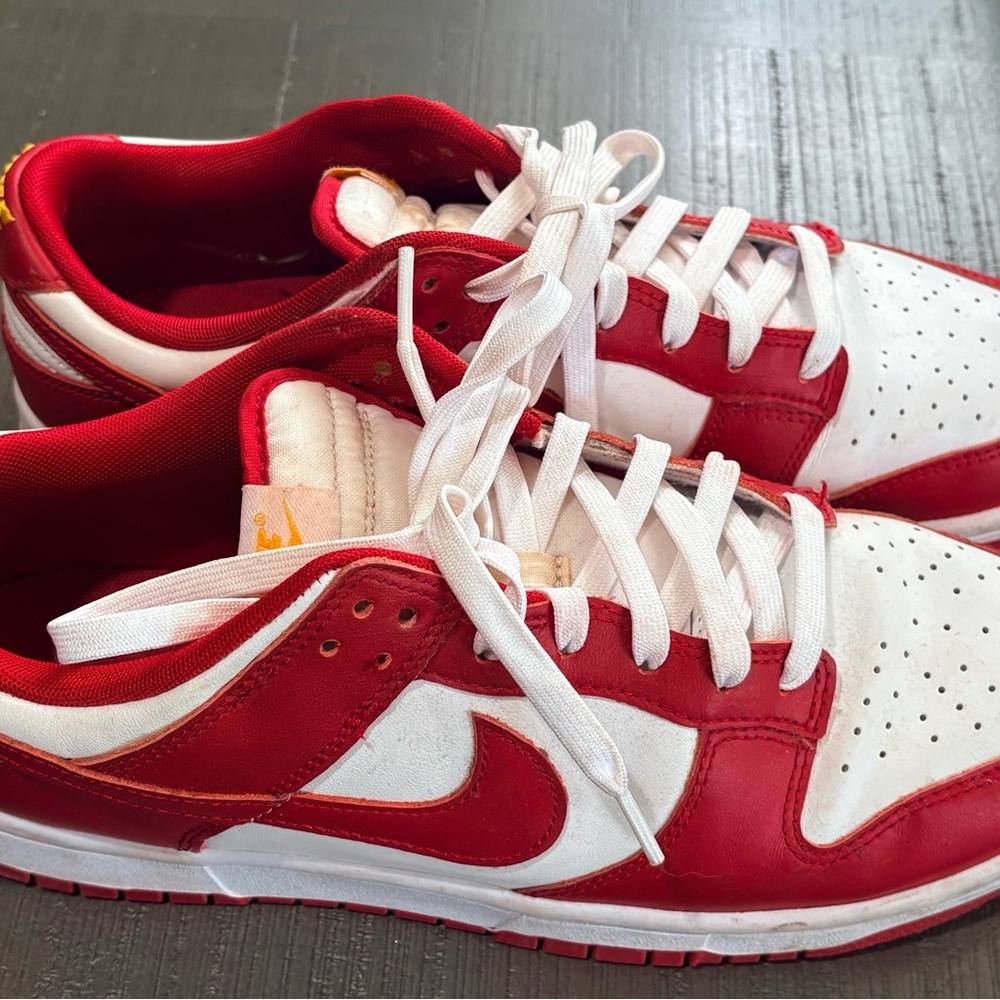 Nike Red and White Dunks